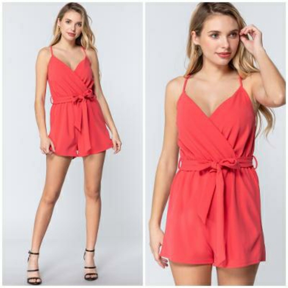 Sophisticated Chic Surplice Watermelon Romper - Picture 6 of 6